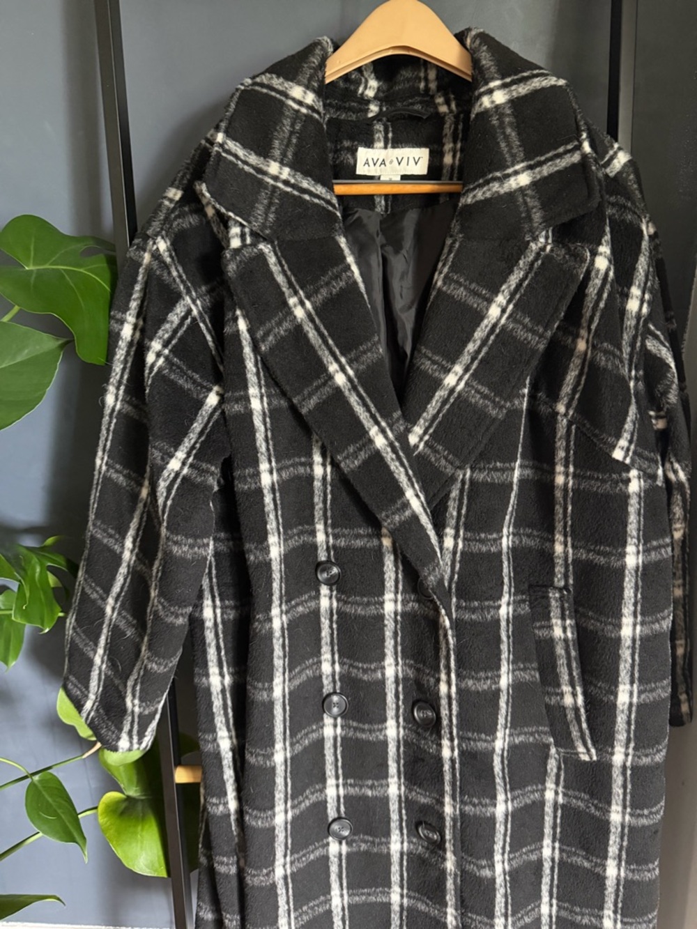 Ava & Viv Plaid Long Coat – Size 1X